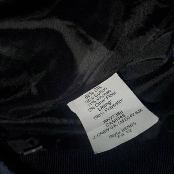 J.Crew Silk Cotton Blend Blue Metallic Tweed Skirt 10 - Picture 5 of 9